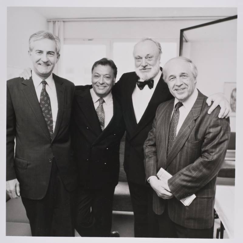 Pierre Boulez avec Zubin Mehta, Kurt Masur et Stephen Stamas