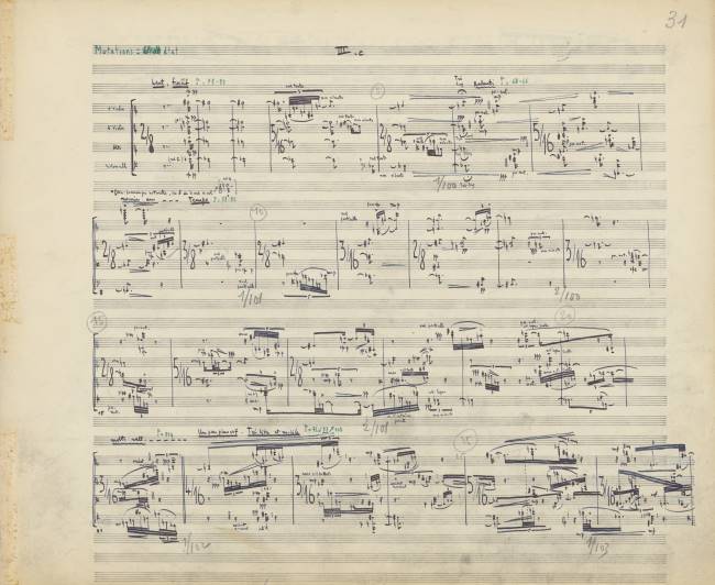 Manuscrit autographe du Livre pour quatuor de Pierre Boulez