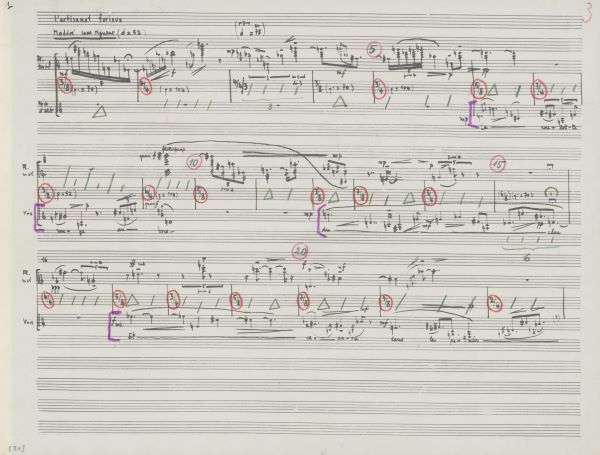 Manuscrit du Marteau sans maître de Pierre Boulez